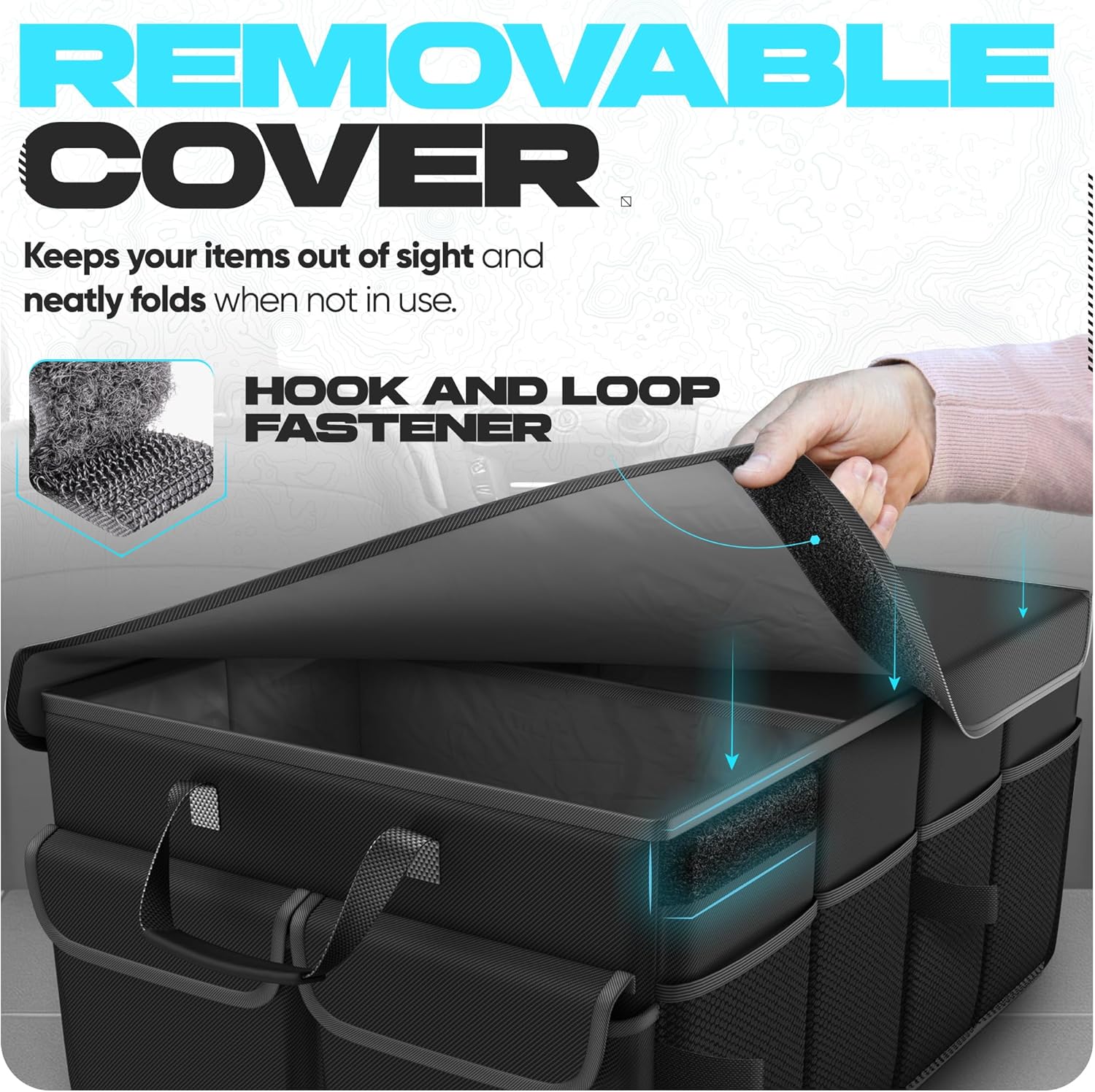 FORTEM Trunk Organizer - Foldable Car Organizer & Storage for SUVs & Trucks
