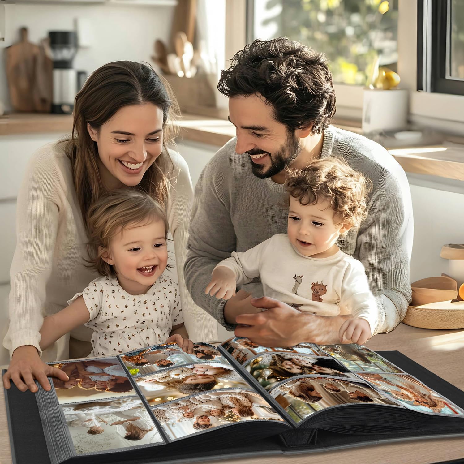 Artmag Photo Album 4x6 1000 Photos, Large Capacity Wedding Family Leather Cover Picture Albums Holds Horizontal and Vertical 4x6 photos with Black Pages(Pink)