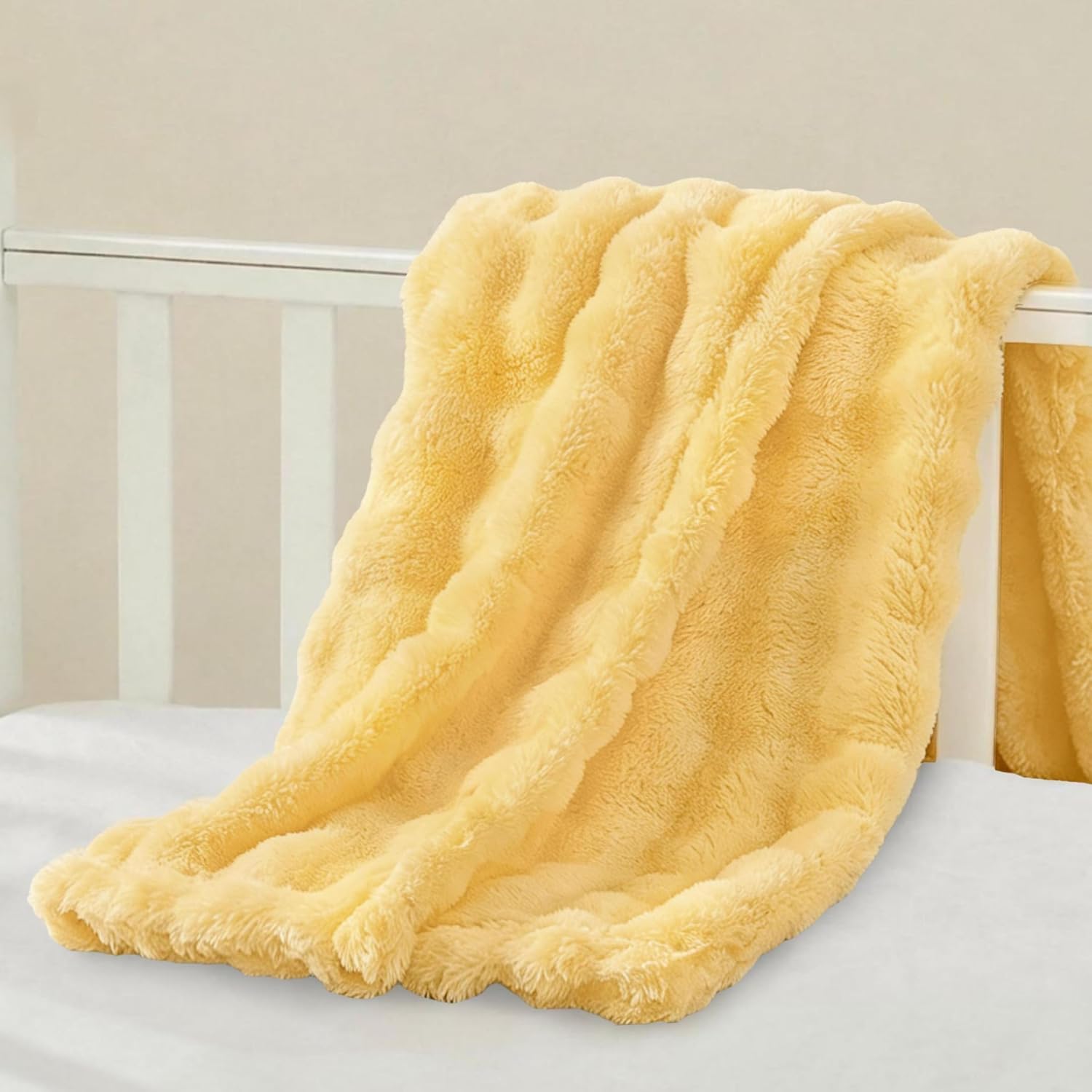 Yurhap 3D Cloud Bubble Baby Blankets for Girls Boys Cuddly Fleece Baby Gift