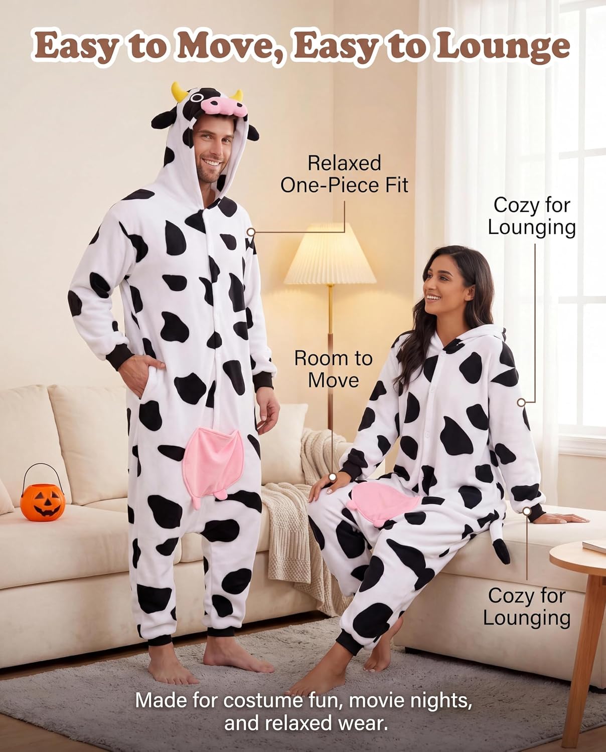 CANASOUR Adult Halloween Onesie Pajamas Costume Women