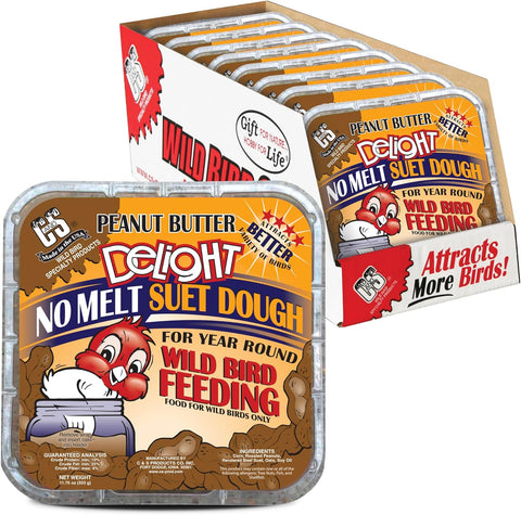 C&S Peanut Butter Delight No Melt Suet Dough, Suet Cakes for Wild Birds