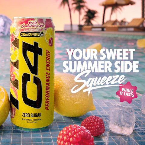 C4 Performance Energy Drink with Zero Sugar, 200mg Caffeine, 16 Fl Oz 12pk