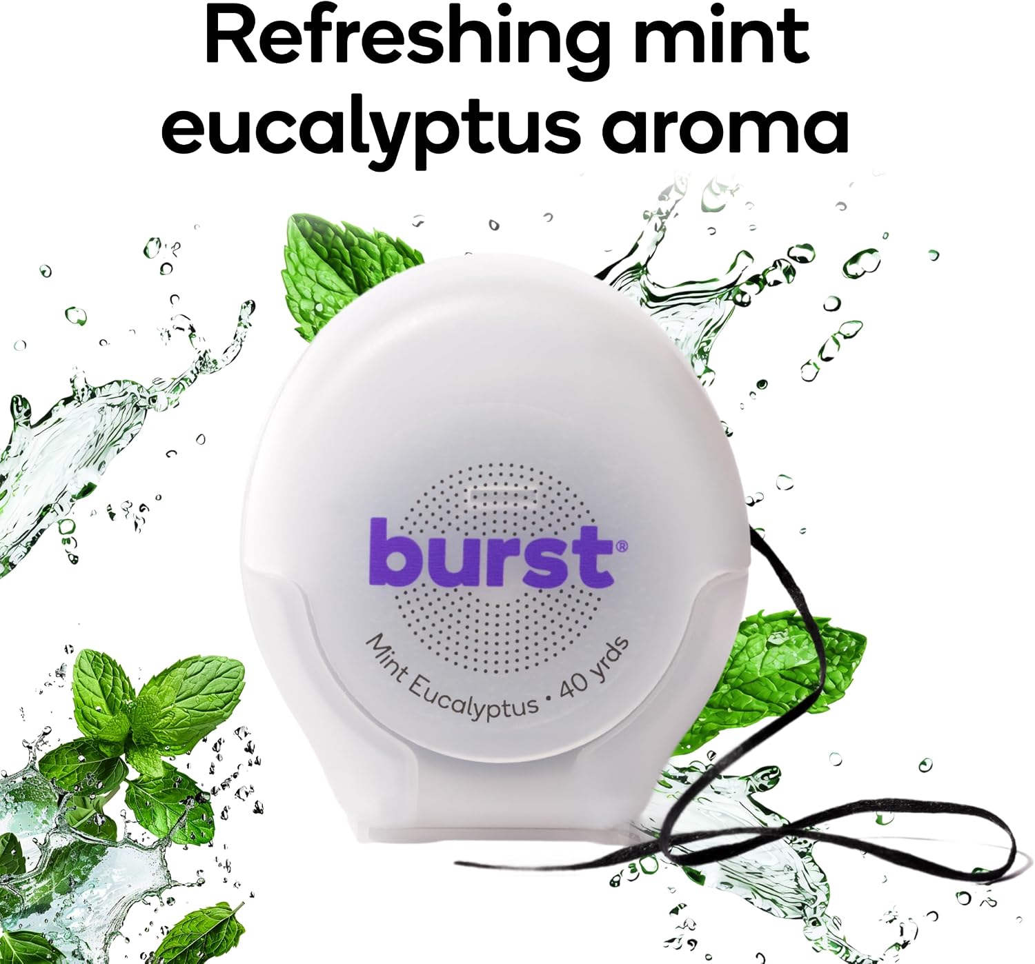BURST Expanding Dental Floss (Mint Eucalyptus/40 Yards) | Stain Absorbing