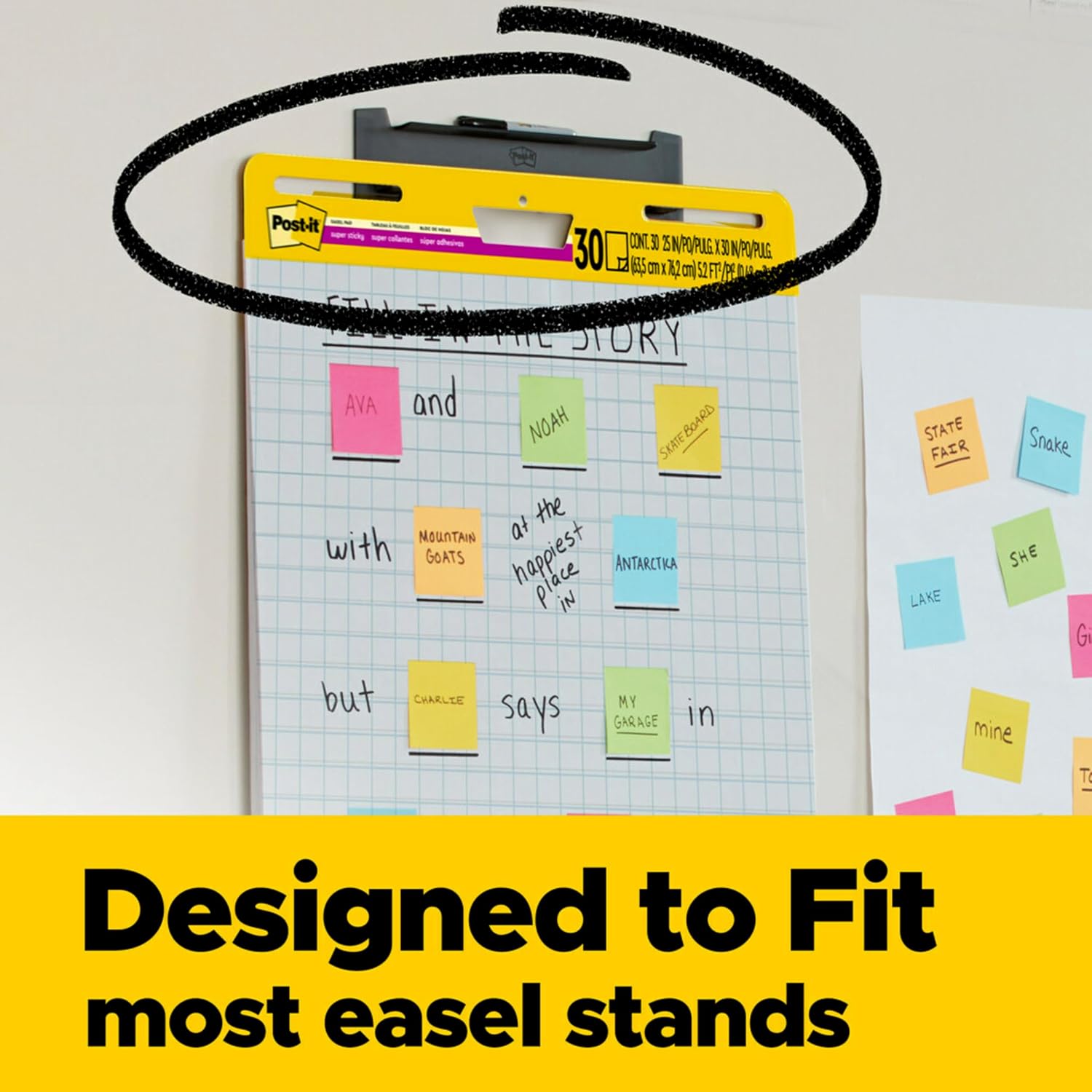 Post-it Super Sticky Easel Pad, 25 x 30 in, White Grid, 4 Pads