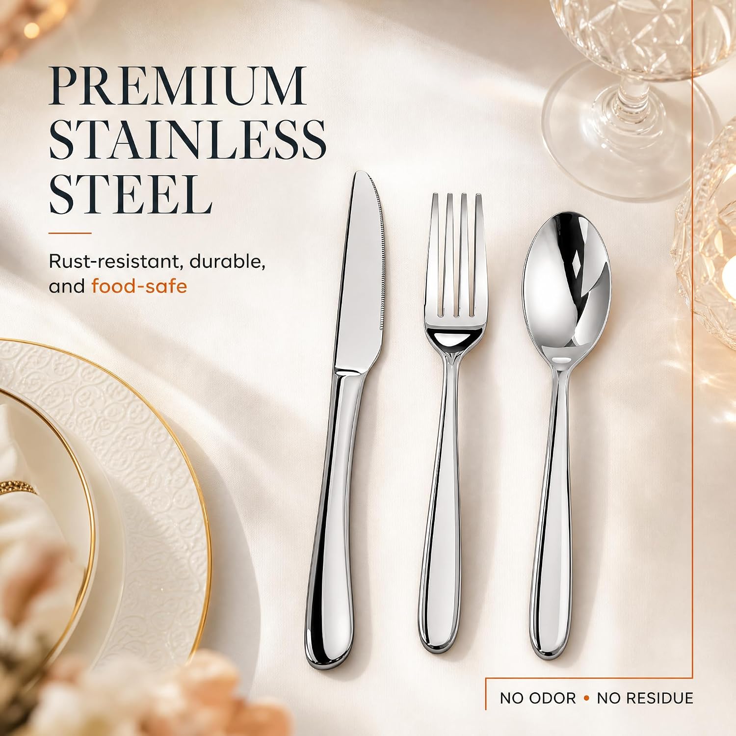 Silverware Set for 12, Heavy Duty Stainless Steel Silverware Set,60 Piece