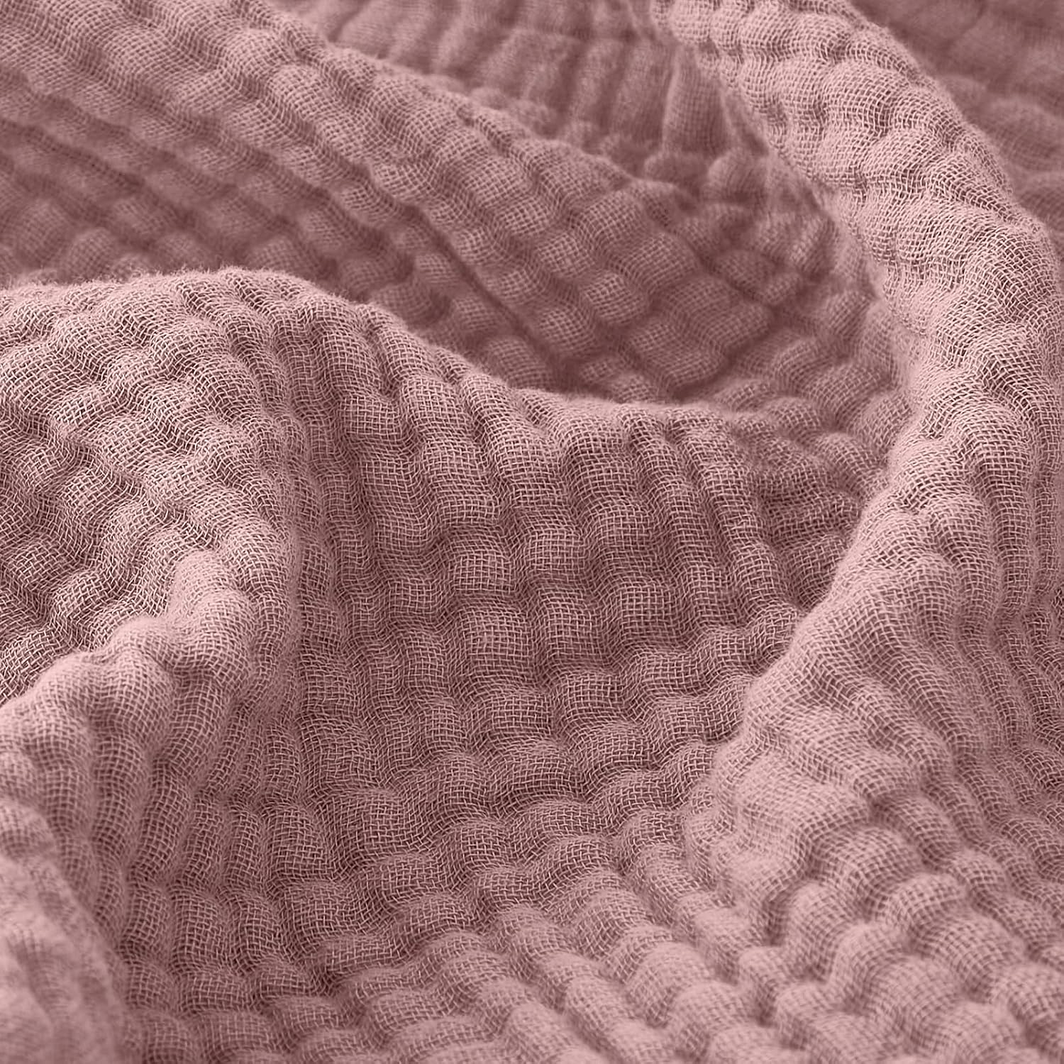 EMME Muslin Cotton Blanket King Size for Adults Bed Dusty Pink 108" x 90"