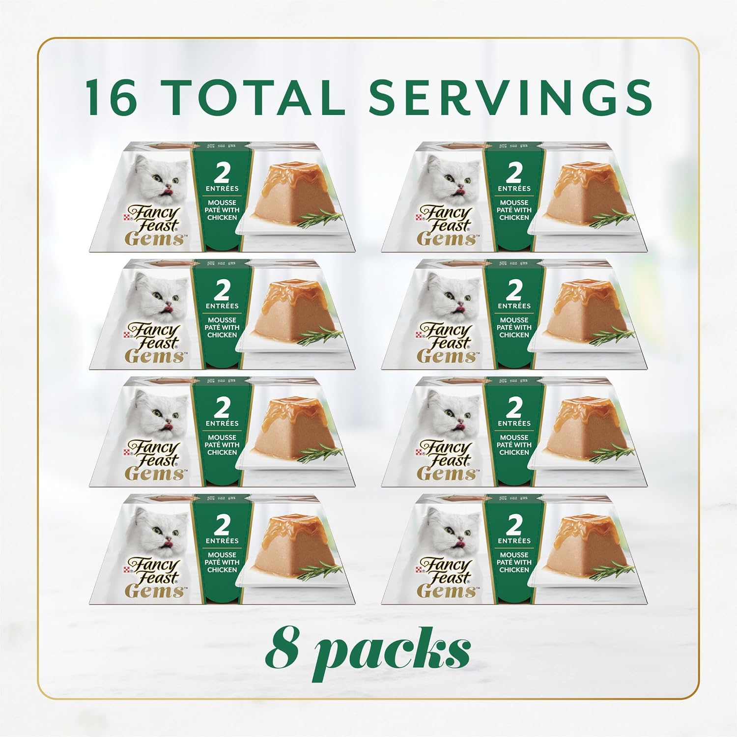 Purina Fancy Feast Gems Chicken Wet Cat Food Variety Box, 4 oz, 8-Pack