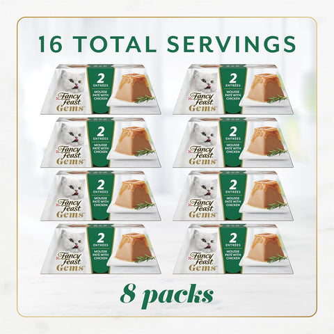 Purina Fancy Feast Gems Chicken Wet Cat Food Variety Box, 4 oz, 8-Pack