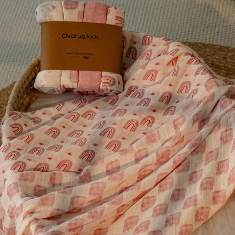 Muslin Swaddle Blankets for Newborn, Cotton Receiving Blanket
