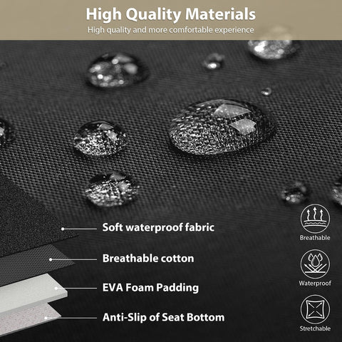 CAR PASS Neoprene EVA Waterproof car seat Covers Front Seats Only, Universal fit for SUV Vehicles Automotive with 5mm Composite EVA Inside,Airbag Compatible (Two Seats 6PCS, Black and Beige)