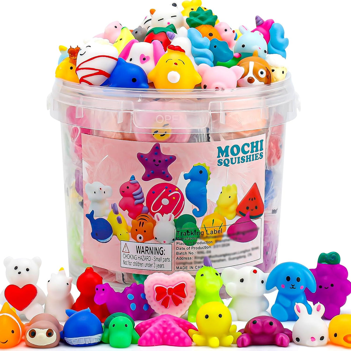 100 Pack Mochi Squishy Toys, Party Favors for Kids 4-8-12,Birthday Gifts Treasure Box Classroom Prizes Goodie Bag Stuffers, Mini Squishy Fidget Toys, Carnival Prizes in Bulk