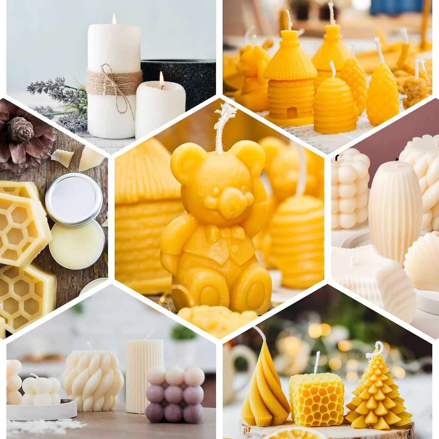 FROKO White Natural Beeswax Pellets 1LB, Organic Beeswax, Beeswax for Candle Making, Body, Skin Care DIY, Lip Balm, Soap and Lotion Making Supplies