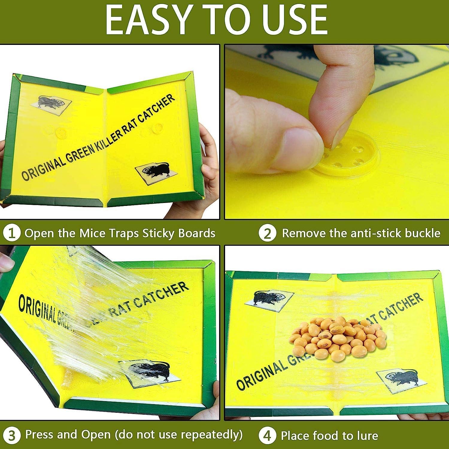 Ezoon 12 Pack Large Mouse Glue Traps with Enhanced Stickiness