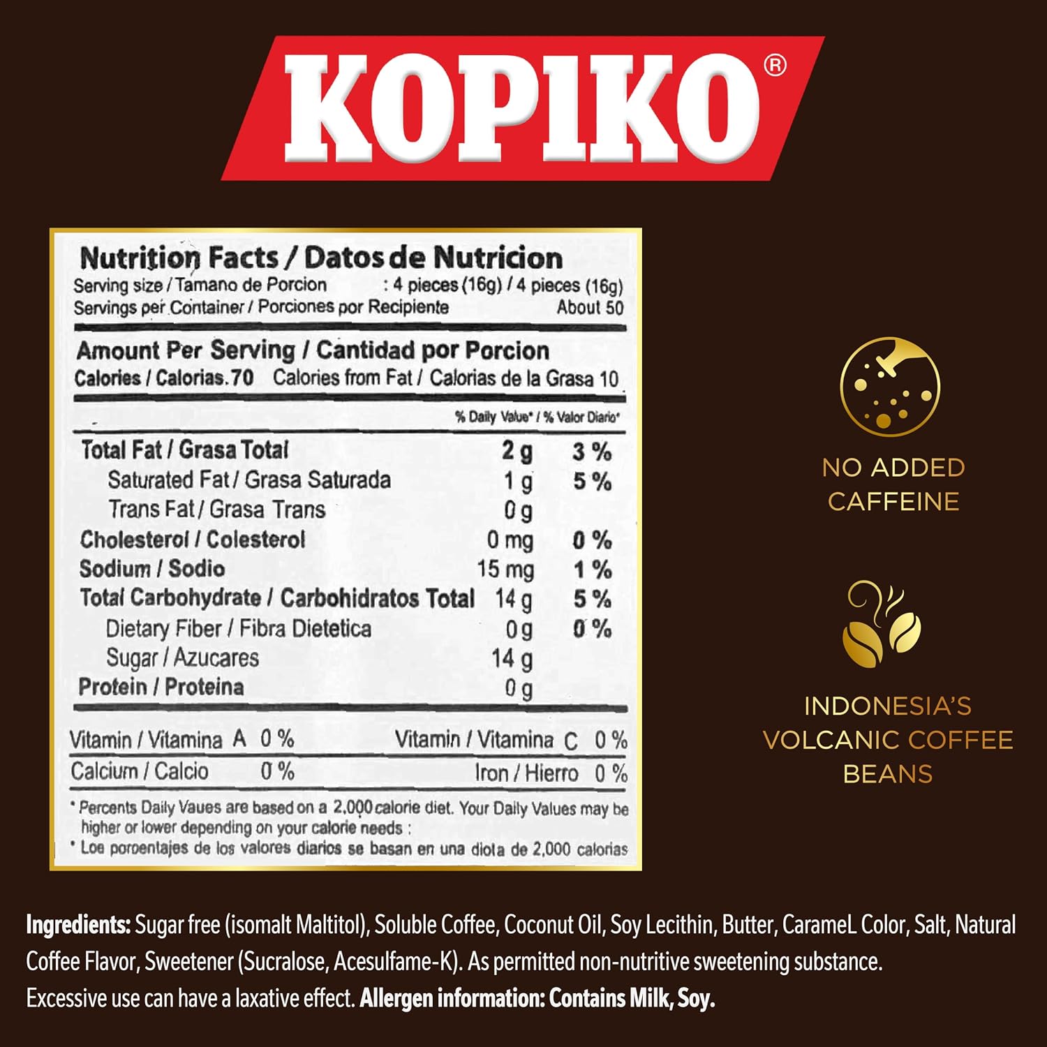 Kopiko Coffee Candy – Bold-Tasty Hard Candy from Indonesia with Real Coffee Extract – A Satisfying Boost for On-the-Go Energy (28.2oz Jar)