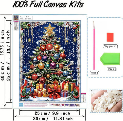 Pearl Christmas Tree Diamond Painting Kits for Adults,5D Diamond Art