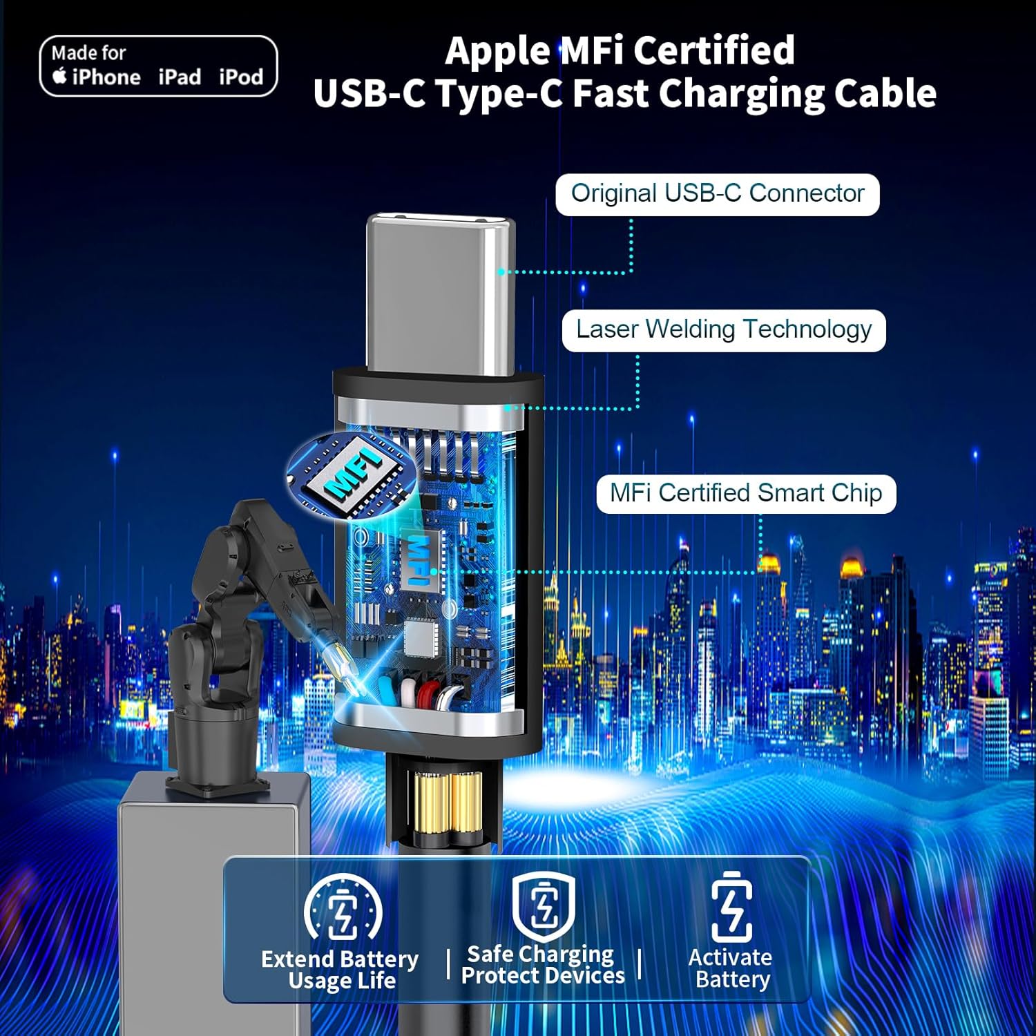 Apple MFi Certified iPhone 17 Car Charger Fast Charging, USB C Car Charger