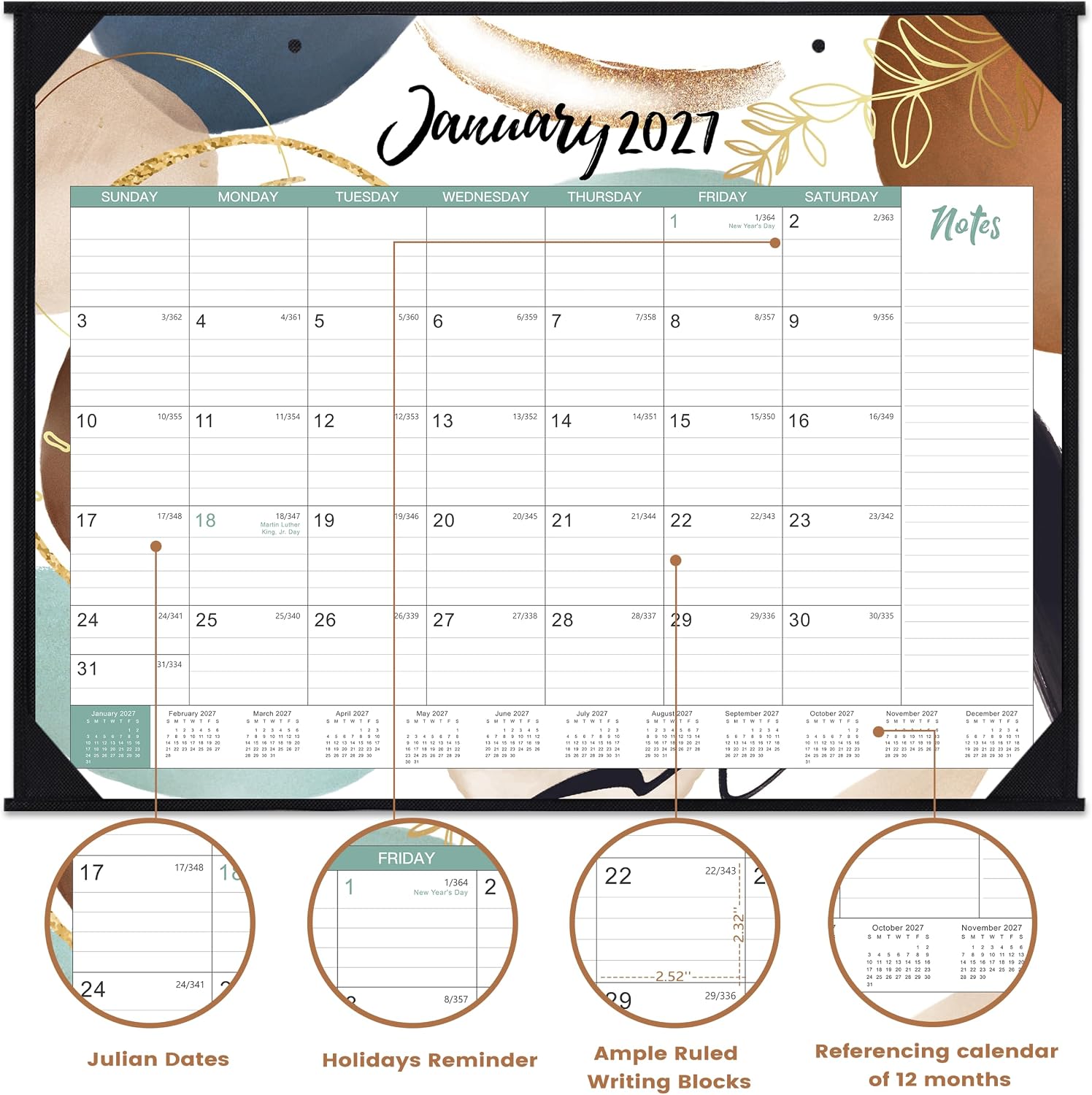2027 Desk Calendar - Desk Calendar 2027 Large 22x17, Jan. 2027 - Dec. 2027