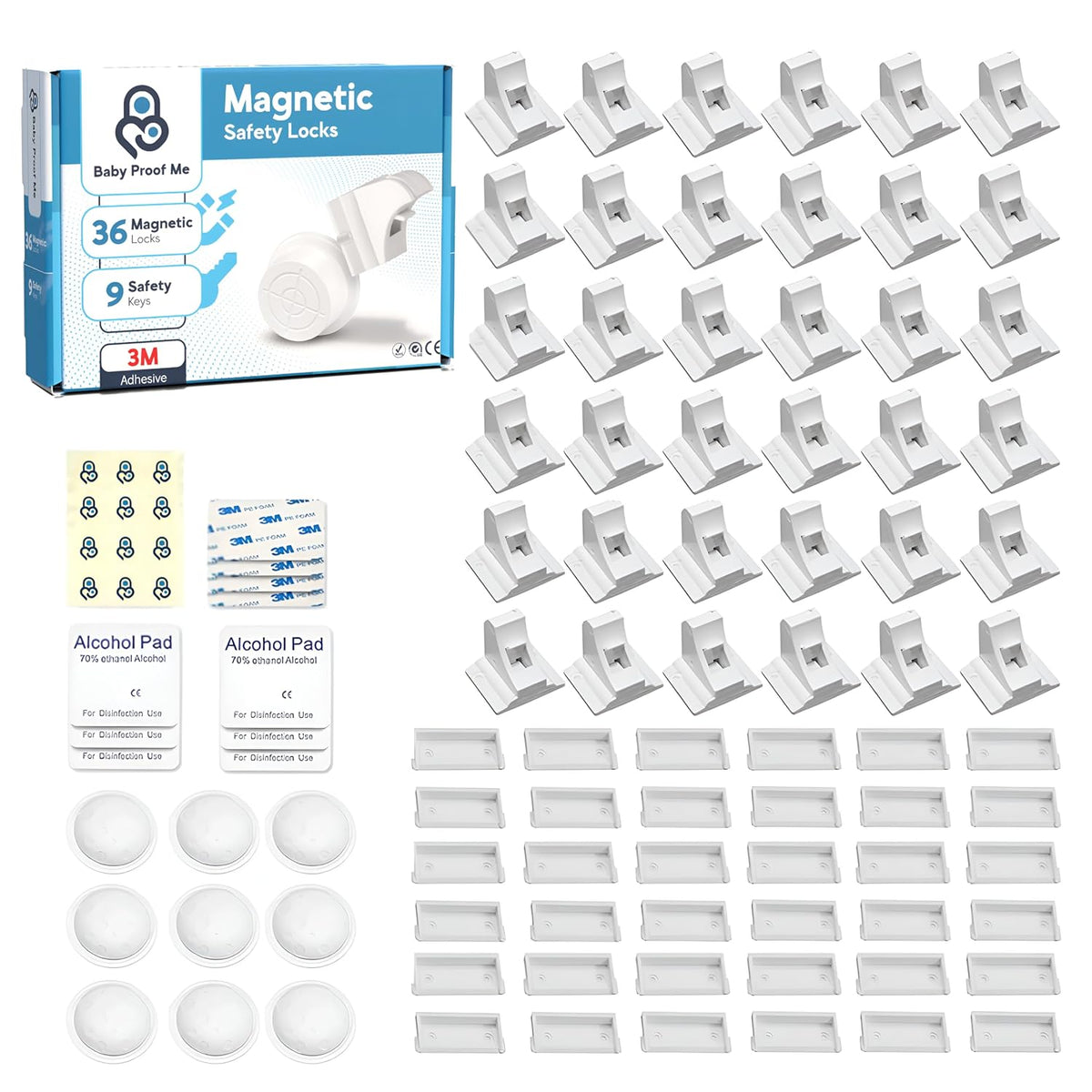 Baby Proof Me Baby Proofing Magnetic Child Safety Cabinet Locks, 36-Pack