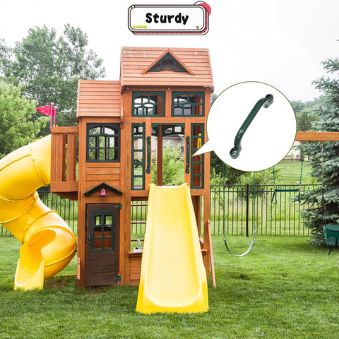 RedSwing Playground Accessories,Backyard Swing Set Pirate Plastic Playground Equipment Set with Ship Wheel, Telescope, Telephone,Rock Climbing Holds and Safety Handles for Outdoor Playhouse,Green