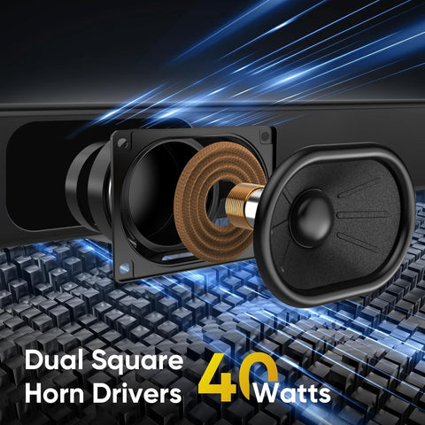 RIOWOIS 17" Sound Bar, Home Theater Surround Sound System for TV
