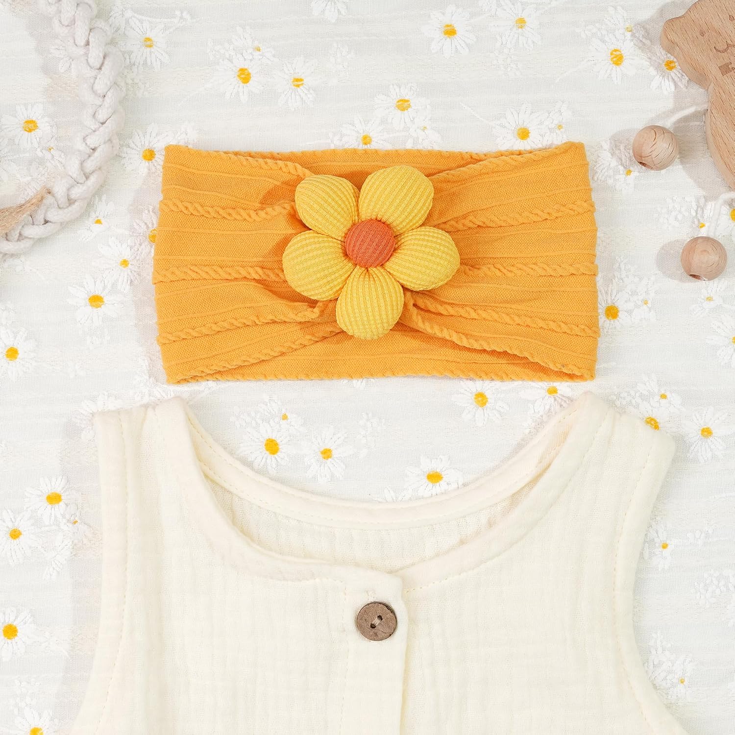 CÉLLOT 5 Pcs Baby Flower Headbands Baby Girls Nylon Headbands for Newborn