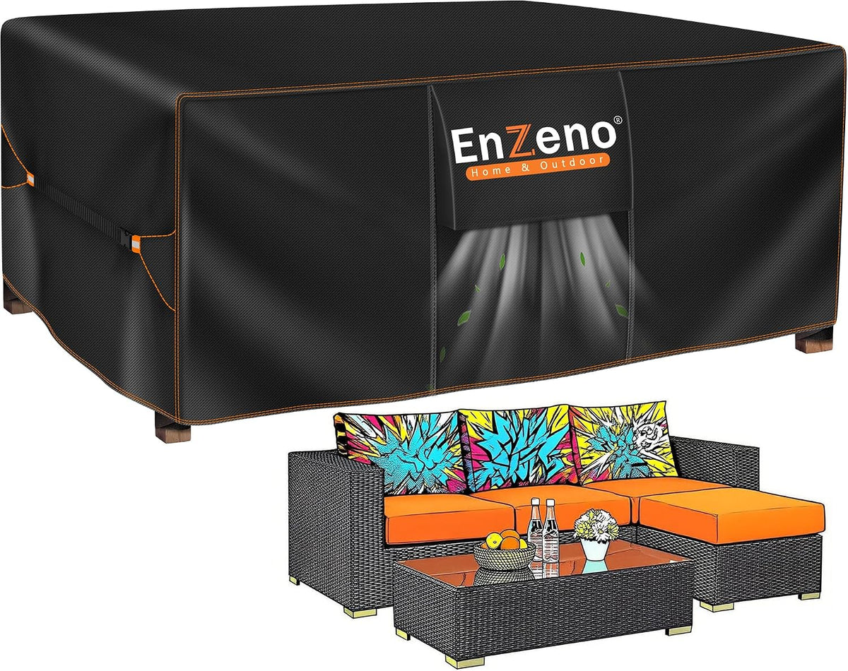 Enzeno Patio Furniture Cover Outdoor Waterproof 90" L x 65" W x 28" H