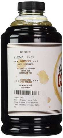 Trader Joe's Cold Brew Coffee Concentrate 100% Arabica Beans, 32 fl. oz.