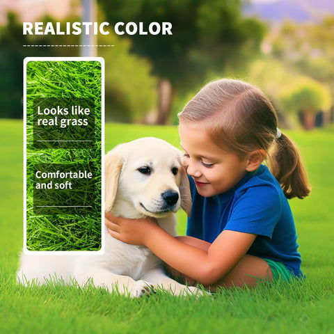 LOOBANI Artificial Grass, Realistic Fake Grass with Drainage Holes, 3x5ft