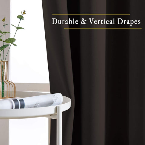 NICETOWN Blackout Curtain Panels 84 inches - Light Reducing Thermal Insulated Solid Grommet Blackout Curtains/Panels/Drapes for Living Room (Set of 2, 66 inches by 84 Inch, Toffee Brown)