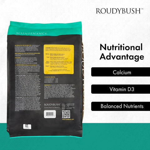 RoudyBush Daily Maintenance Food for Birds - Scientifically Formulated Bird Feed - Bird Food Pellets w/Corn, Wheat, Soy & More - Nutritious & Healthy Feed for Birds (Small, 25lb)