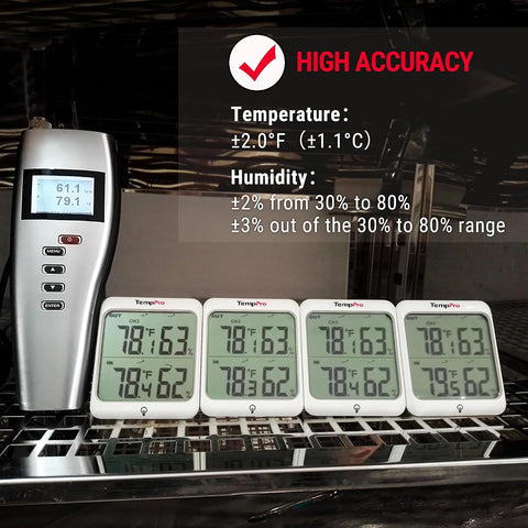 TempPro TempAir 500 FT Indoor Outdoor Thermometer Wireless & Remote Sensor