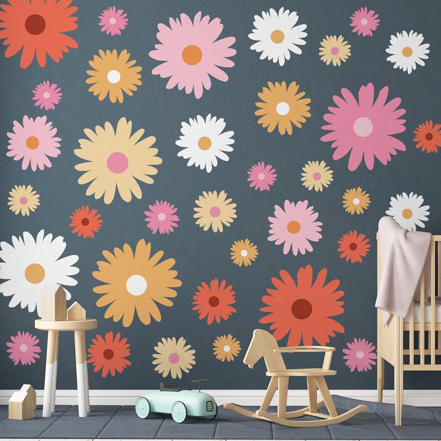TaoBary 12 Sheet Large Daisy Wall Stickers Decal Flower Wall Sticker