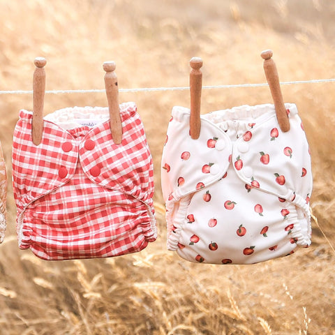 Esembly Cloth Diaper Cover, Apple Orchard, Size 1 (7-17lbs)