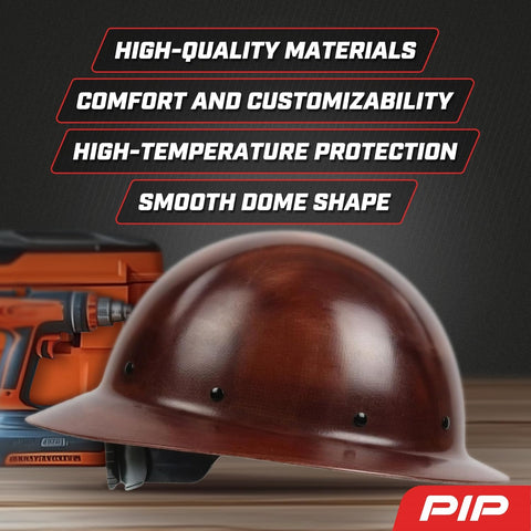 Dynamic WolfJaw Fiberglass Full Brim Hard Hat with Wheel Ratchet