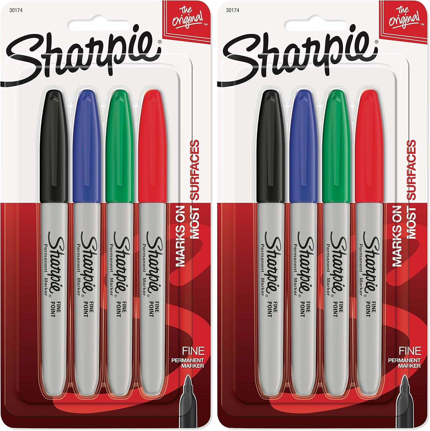 SHARPIE Permanent Markers, Fine Point (Pack of 2)