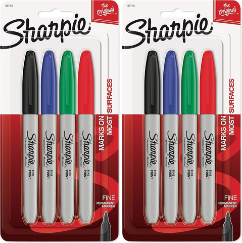SHARPIE Permanent Markers, Fine Point (Pack of 2)