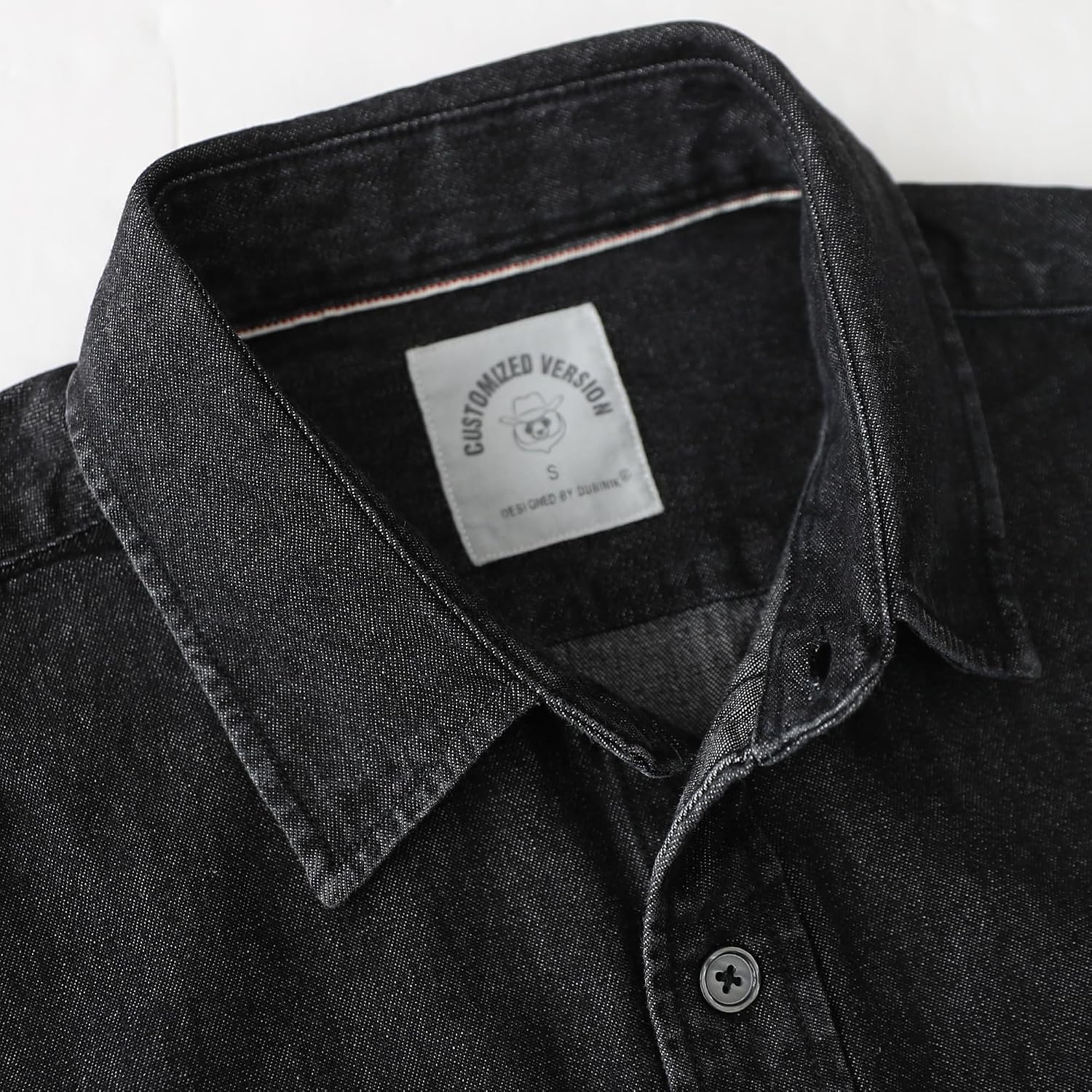 Dubinik® 8.8 oz Denim Shirt Men Mens Cowboy Shirts Button Down Long Sleeve
