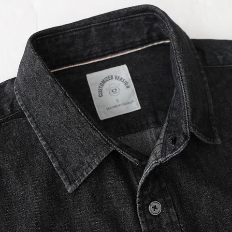 Dubinik® 8.8 oz Denim Shirt Men Mens Cowboy Shirts Button Down Long Sleeve