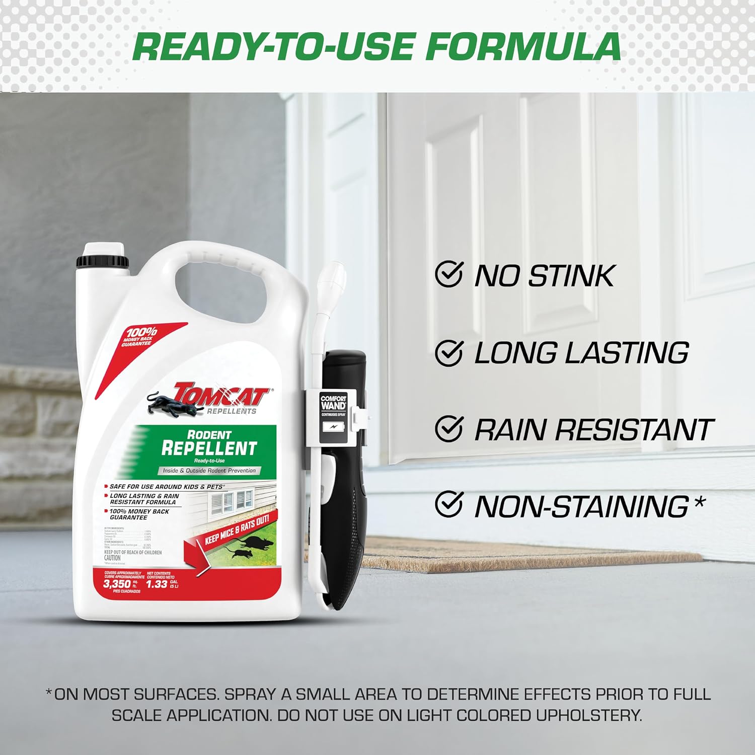 Tomcat Repellents Rodent Repellent Ready-to-Use with Comfort Wand, 1.33 Gal