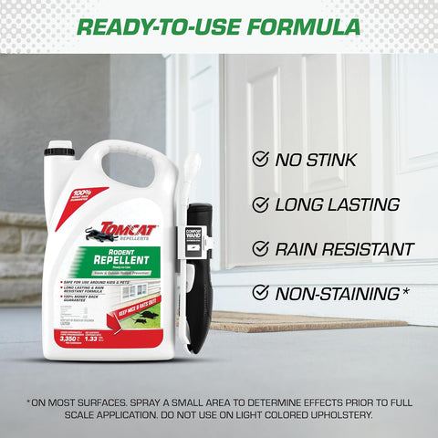Tomcat Repellents Rodent Repellent Ready-to-Use with Comfort Wand, 1.33 Gal
