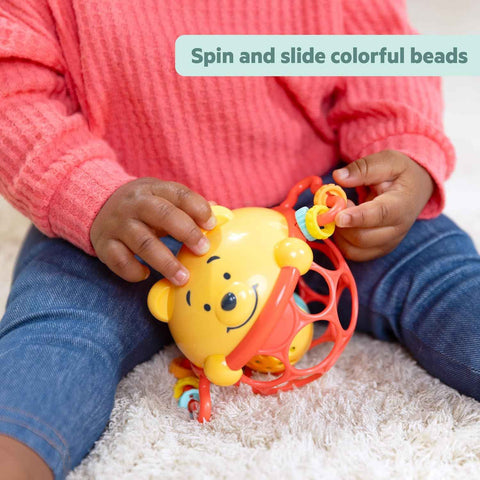 Bright Starts Disney Baby Winnie The Pooh Jingle & Shake Rattle Toy by with Easy-Grasp Oball Technology, Unisex, Newborns & Up