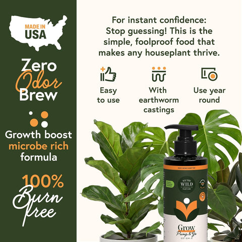 We the Wild Organic Grow Pump & Go | Indoor Plant Food | 16.9 oz