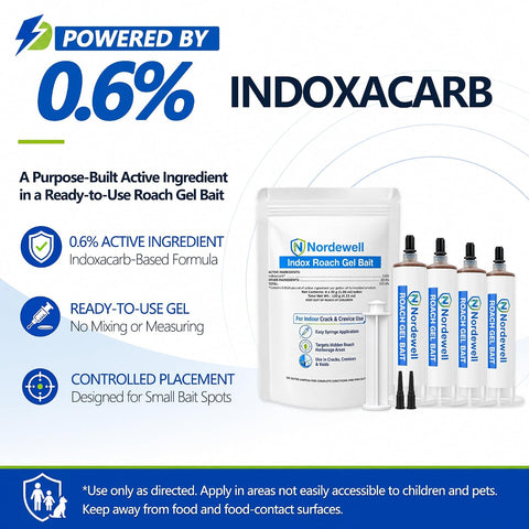 Indoor Cockroach Gel Bait, 4 x 30 g Tubes, Indoxacarb 0.6%