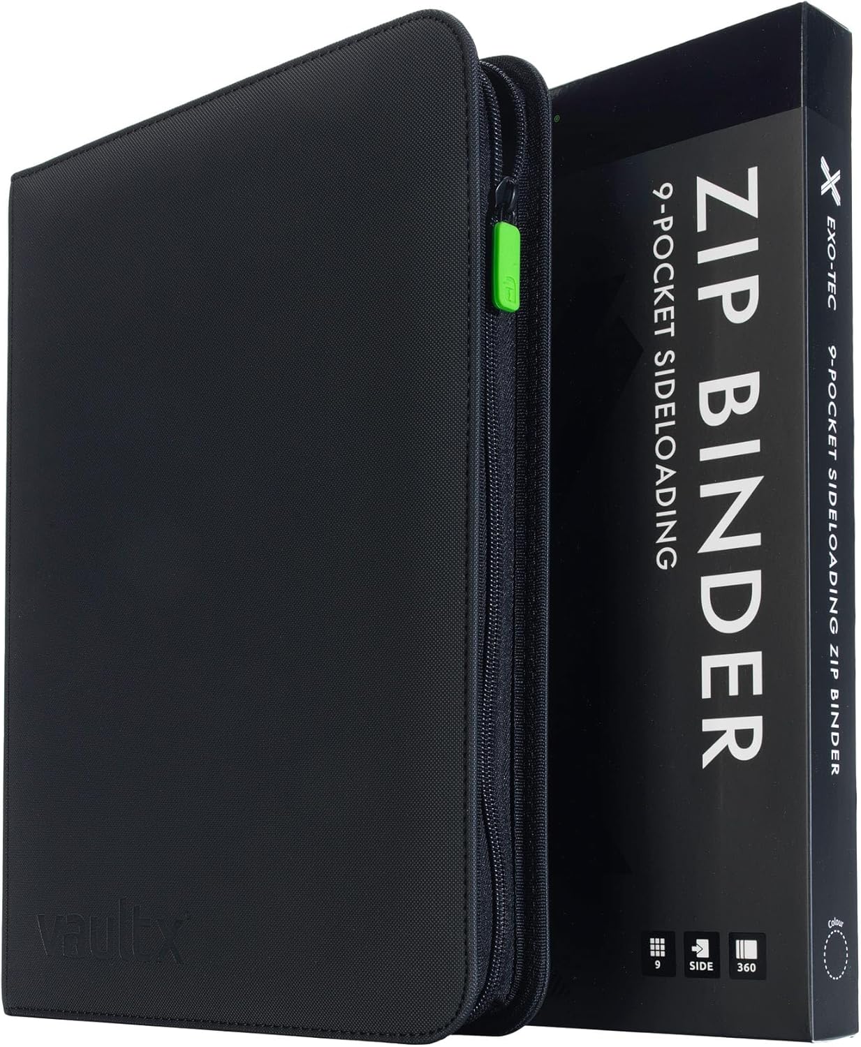Vault X 9 Pocket Zip Trading Card Binder 360 Cards Exo-Tec (Black)