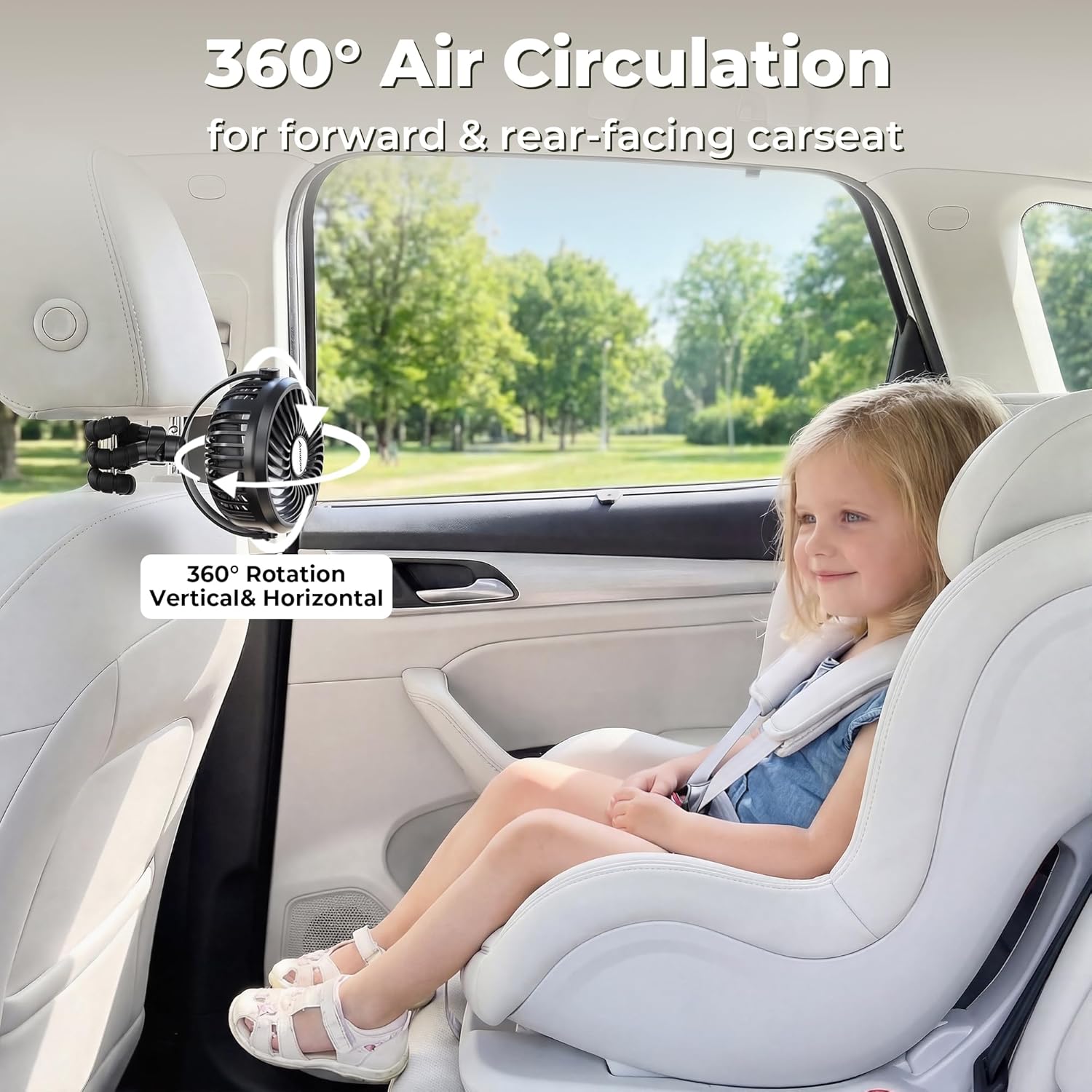 AMACOOL Battery Operated Stroller Fan, Portable Clip On Fan Rechargeable