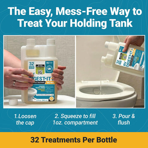 Unique RV Toilet Treatment, RV Digest-It Ultra Liquid, 32 Uses