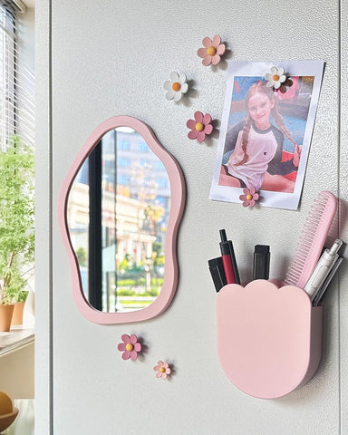 KEYDUACU 12 pcs Girls Pink Locker Accessories, Locker Decorations Including Mirrors, whiteboards, Magnets and organizing Supplies. Ideal for Back-to-School Essentials and The Office (12 pcs-Pink)