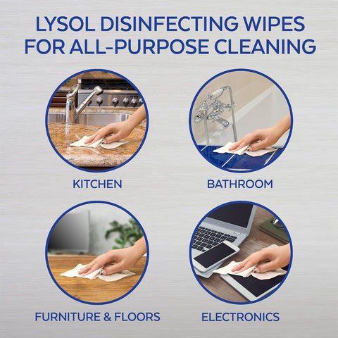 LYSOL Disinfecting Wipes - Lemon & Lime Blossom To-Go Flatpack 15 ct. (Pack of 4)