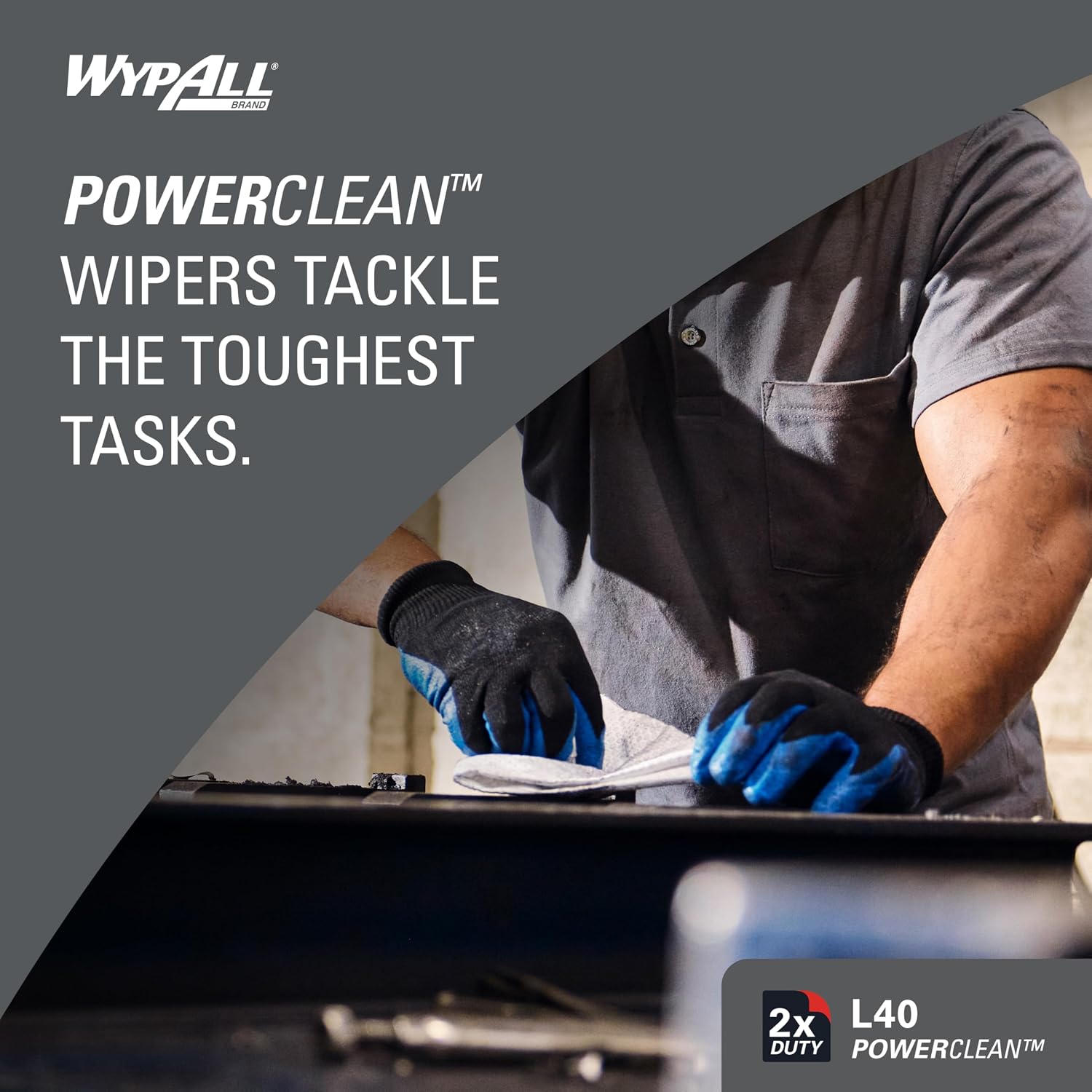 Wypall PowerClean L40 Extra Absorbent Towels, 18 Packs x 56 Sheets (05701)