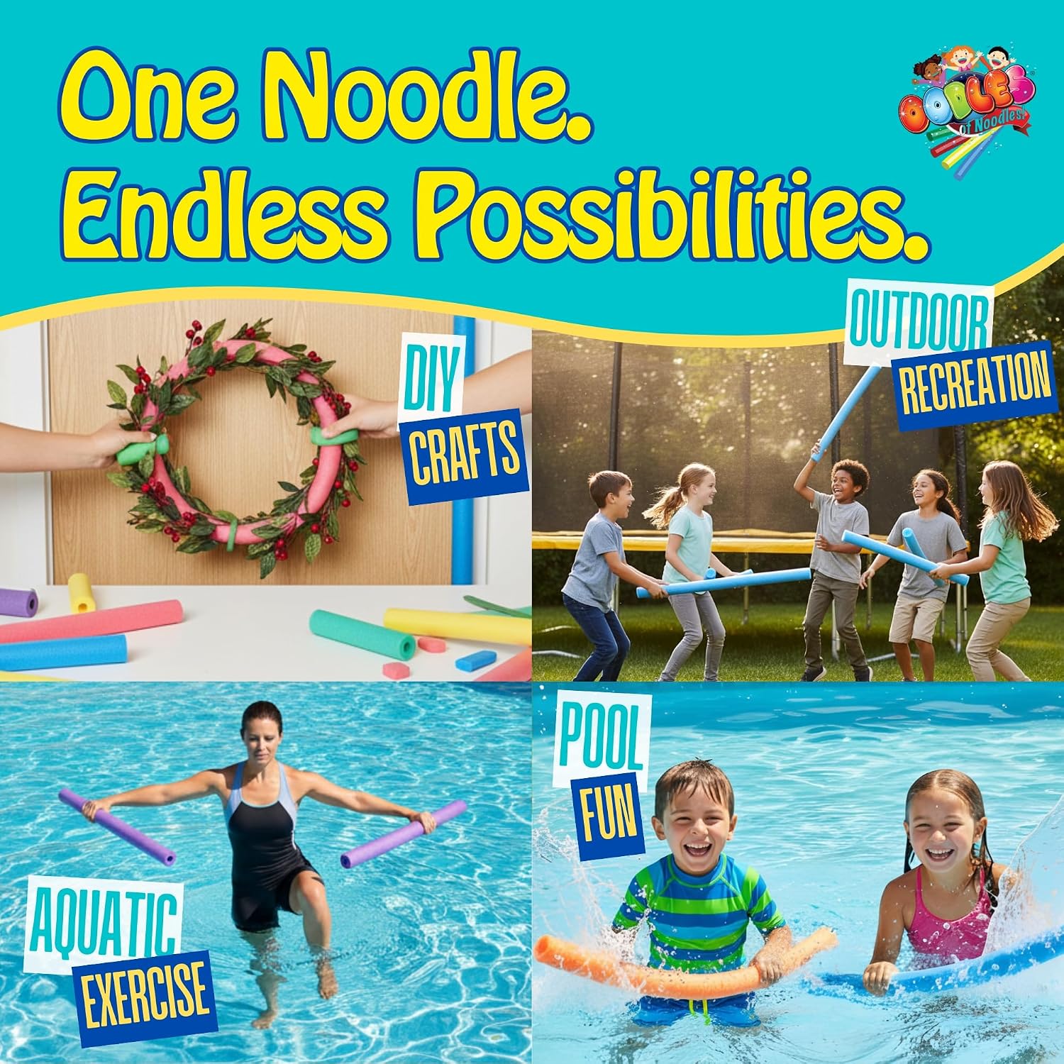 Oodles of Noodles Deluxe Pool Noodles Foam - Pack of 6 - Extra Dense